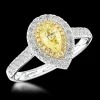 Cluster 1.00ct Fancy Light Yellow VVS1 Yellow Diamond Platinum/Yellow Ring