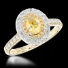 Cluster 0.40ct Fancy Yellow VS1 Yellow Diamond Yellow Gold/Platinum Ring