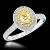 Cluster 0.70ct Fancy Yellow VVS2 Yellow Diamond Platinum/Yellow Ring