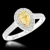 Cluster 0.45ct Fancy Yellow VS2 Yellow Diamond Platinum/Yellow Ring