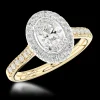 Cluster 0.71ct G SI1 Diamond Yellow Gold/Platinum Ring