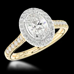 Cluster 0.71ct G SI1 Diamond Yellow Gold/Platinum Ring