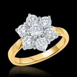 Cluster 0.25ct G VS2 Diamond Yellow Gold/Platinum Ring