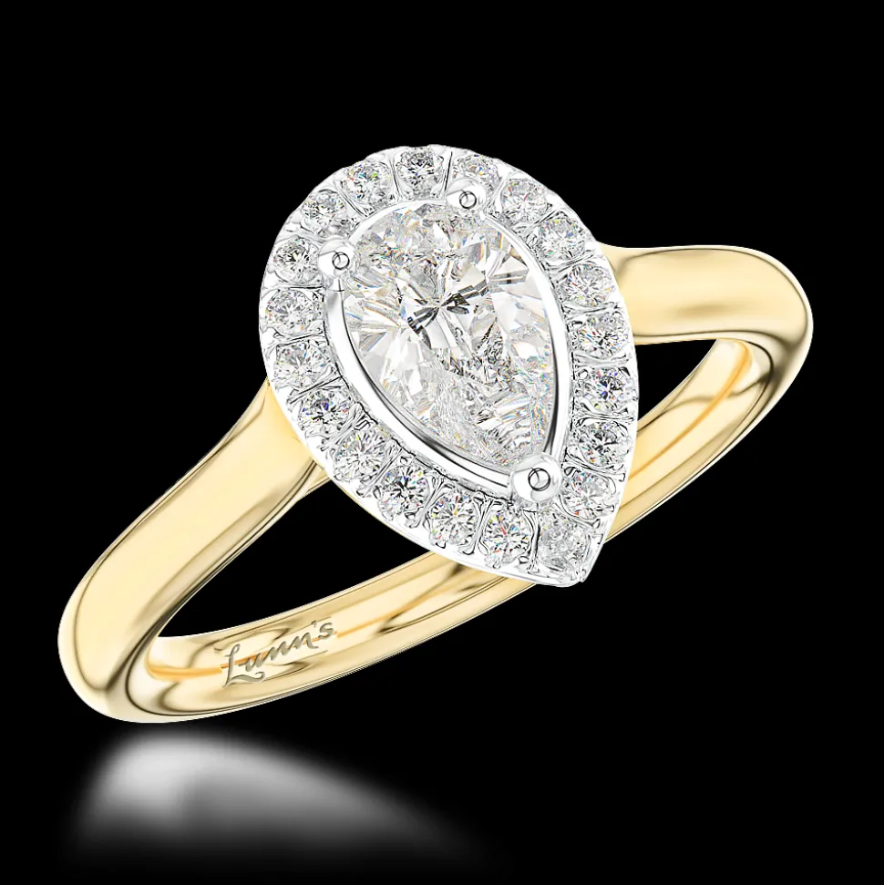 Cluster 0.41ct G VS2 Diamond Yellow Gold/Platinum Ring
