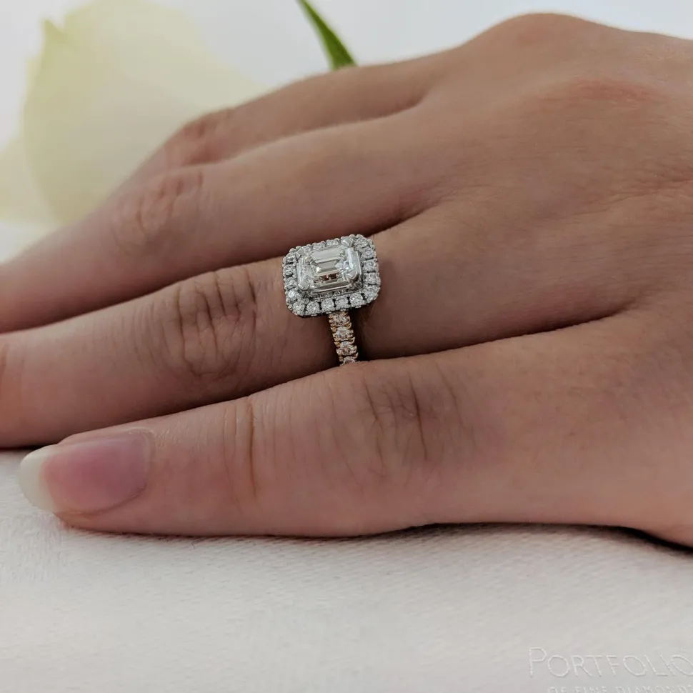 Cluster 0.61ct G VS2 Diamond Yellow Gold/Platinum Ring