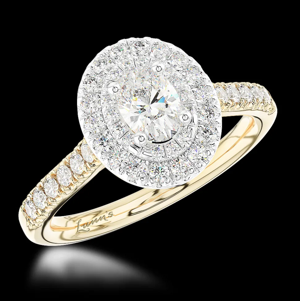 Cluster 0.60ct G VVS2 Diamond Yellow Gold/Platinum Ring