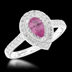 Cluster 2.22ct Pink Sapphire Platinum Ring