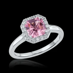 Cluster 1.24ct Pink Spinel White Gold Ring
