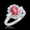 Cluster 2.12ct Pink Tourmaline Platinum Ring