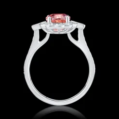 Cluster 2.12ct Pink Tourmaline Platinum Ring