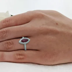Cluster 1.02ct Ruby Platinum/Rose Gold Ring