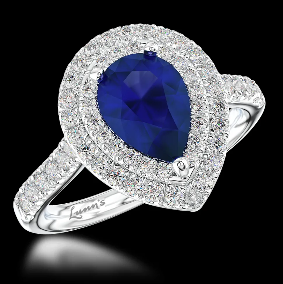 Cluster 0.76ct Sapphire Platinum Ring