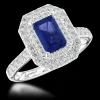 Cluster 0.92ct Sapphire Platinum Ring