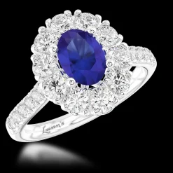 Cluster 1.39ct Sapphire Platinum Ring