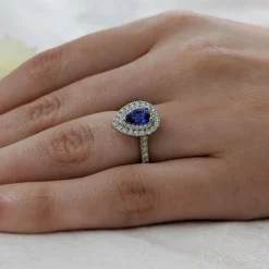 Cluster 0.76ct Sapphire Platinum Ring