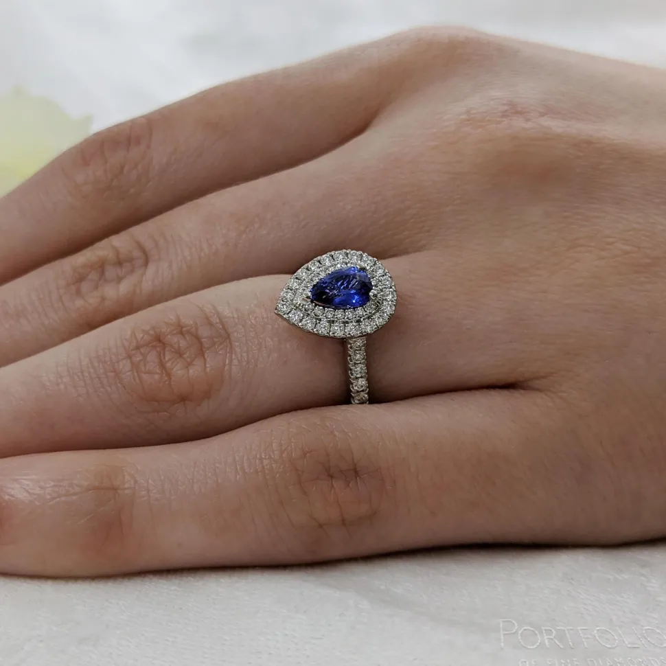 Cluster 0.76ct Sapphire Platinum Ring