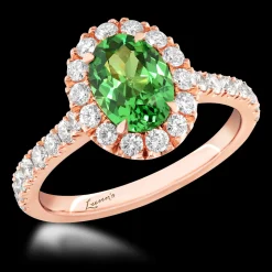 Cluster 1.30ct Tsavorite Rose Gold Ring