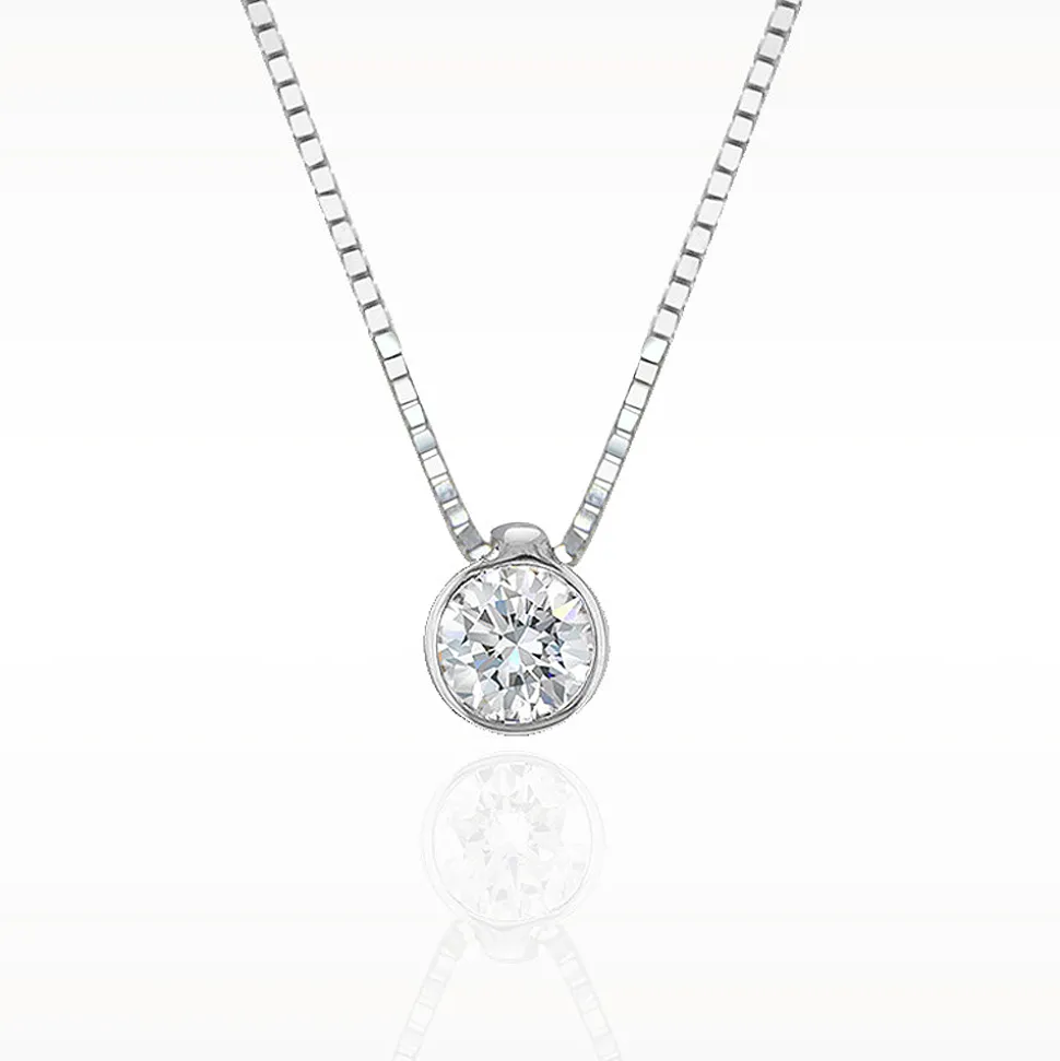 0.10ct Diamond White Gold Necklace