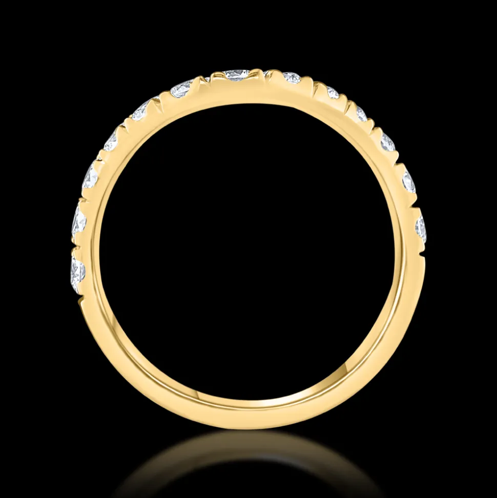 0.78ct Diamond Yellow Gold Strong Curved Ring