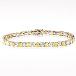 19.28ct Diamond Yellow/White Gold Bracelet