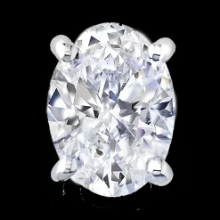 1.40ct F SI1 Oval Cut Diamond 18 Carat White Gold Earrings
