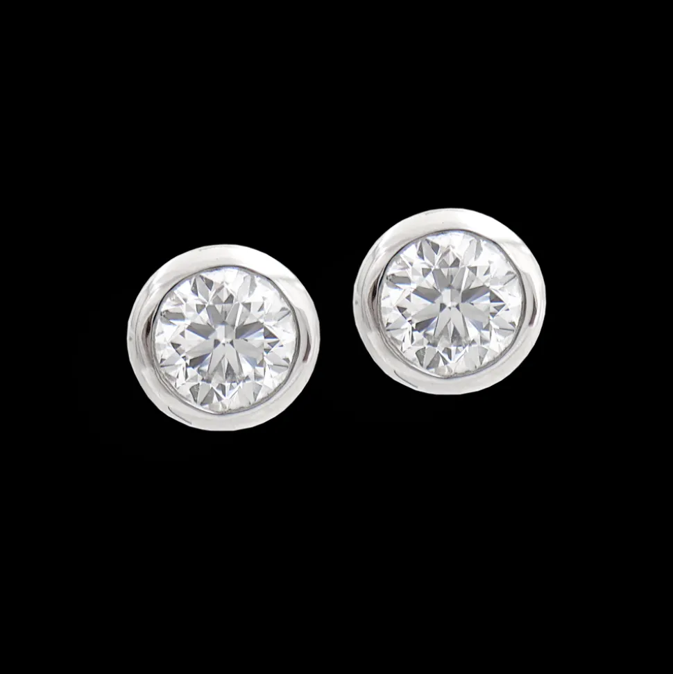 1.00ct F VS2 Diamond Platinum Earrings