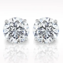 4.02ct H SI2 Brilliant Cut Diamond 18 Carat White Gold Earrings