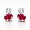 1.26ct Ruby And Diamond White Gold Earrings