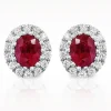 0.91ct Ruby And Diamond White Gold Earrings