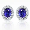 0.59ct Sapphire And Diamond White Gold Earrings
