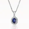0.45ct Sapphire And Diamond White Gold Necklace