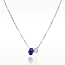1.05ct Sapphire And Diamond White Gold Necklace