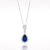 3.02ct Sapphire And Diamond White Gold Necklace
