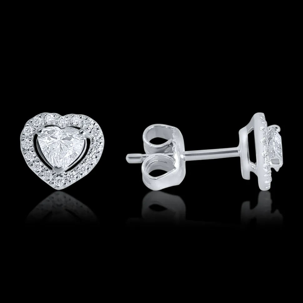 0.46ct Total G/H SI Diamond White Gold Heart Earrings