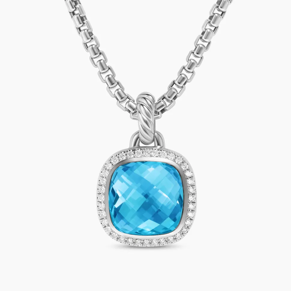 David Yurman Albion® Pendant in Sterling Silver with Blue Topaz and Diamonds