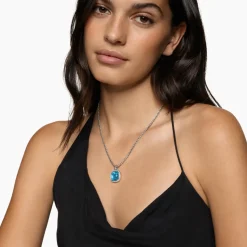 David Yurman Albion® Pendant in Sterling Silver with Blue Topaz and Diamonds