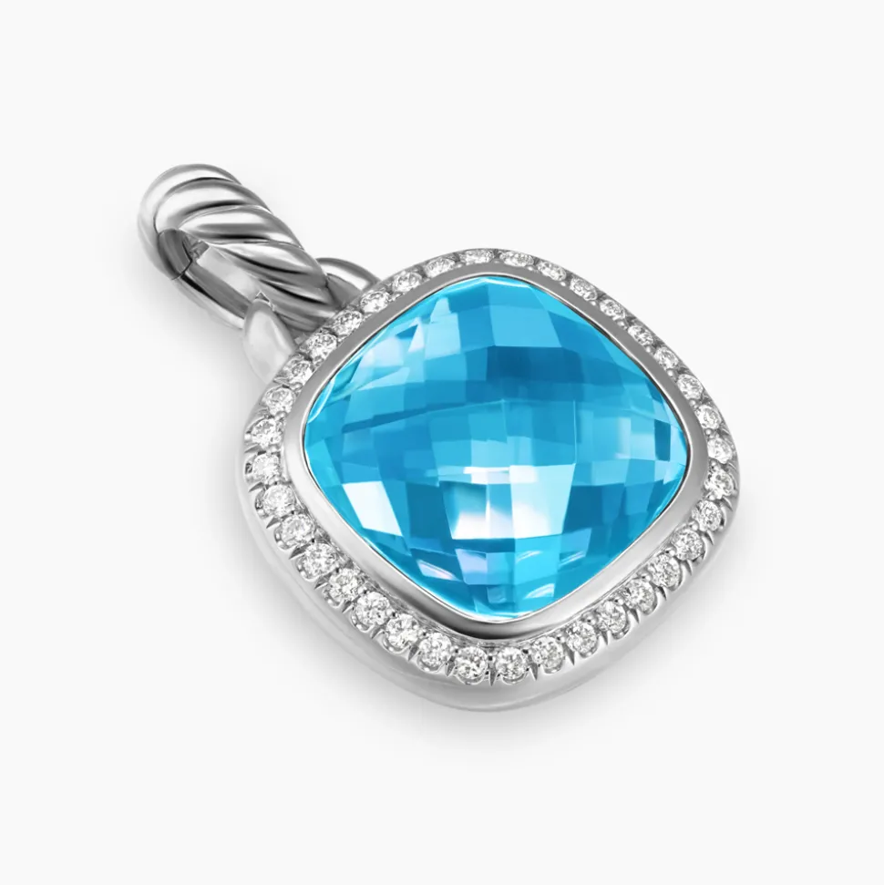 David Yurman Albion® Pendant in Sterling Silver with Blue Topaz and Diamonds