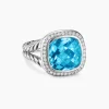 David Yurman Albion® Ring in Sterling Silver with Blue Topaz and Diamonds