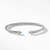 David Yurman Cable Classic Collection Bracelet with Blue Topaz