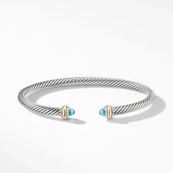 David Yurman Cable Classic Collection Bracelet with Blue Topaz