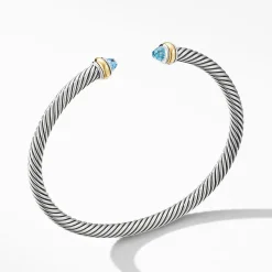 David Yurman Cable Classic Collection Bracelet with Blue Topaz