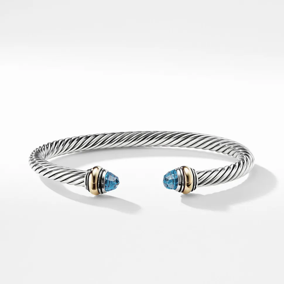 David Yurman Cable Classic Bracelet with Blue Topaz