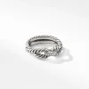 David Yurman Cable Loop Band Ring in Sterling Silver with Pavé Diamonds