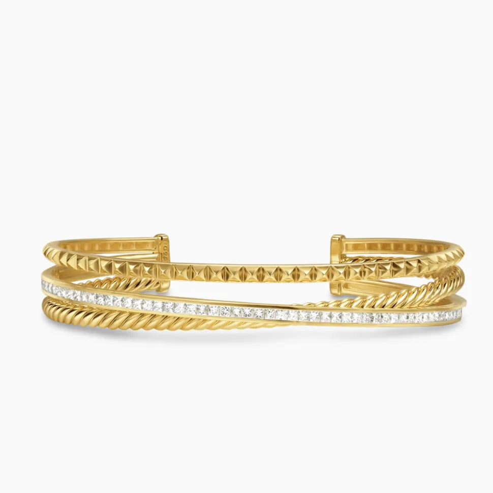 David Yurman Crossover Trio Three Row Cuff Bracelet