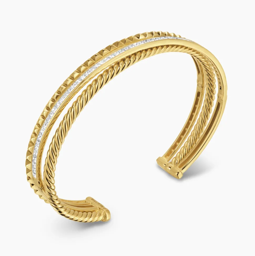 David Yurman Crossover Trio Three Row Cuff Bracelet