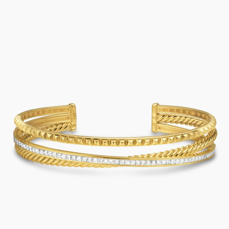 David Yurman Crossover Trio Three Row Cuff Bracelet