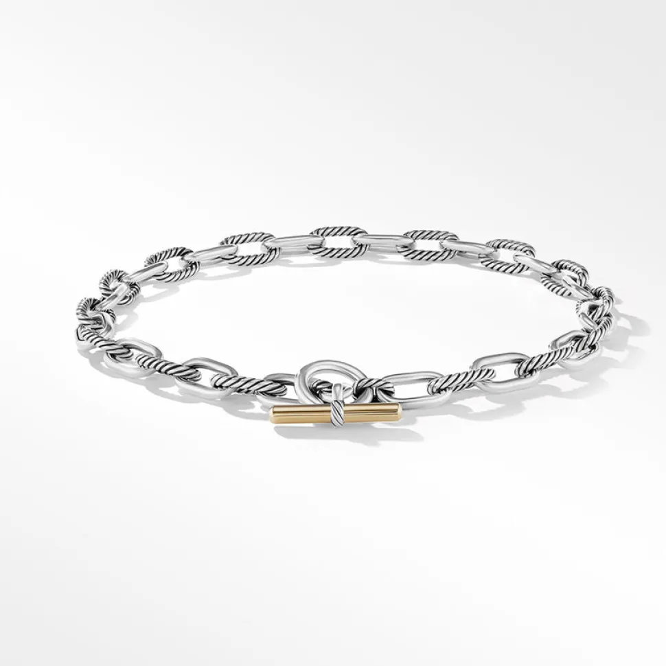 David Yurman DY Madison® Toggle Chain Necklace in Sterling Silver with 18ct Yellow Gold