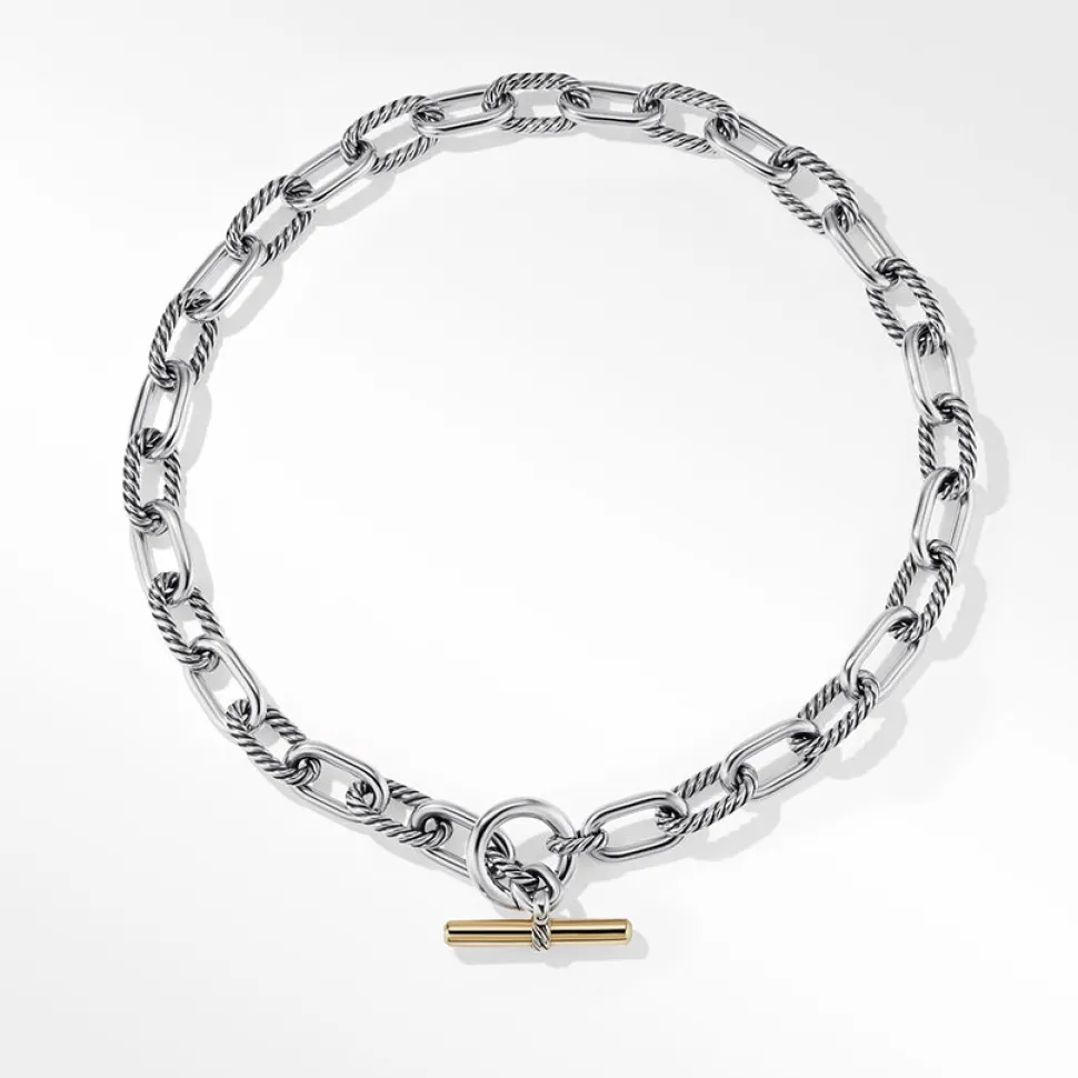 David Yurman DY Madison® Toggle Chain Necklace in Sterling Silver with 18ct Yellow Gold
