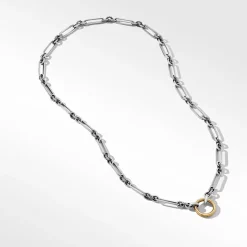 David Yurman Lexington Chain Necklace in Sterling Silver with 18ct Yellow Gold