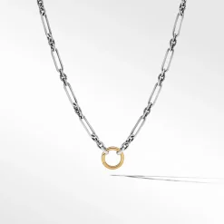 David Yurman Lexington Chain Necklace in Sterling Silver with 18ct Yellow Gold
